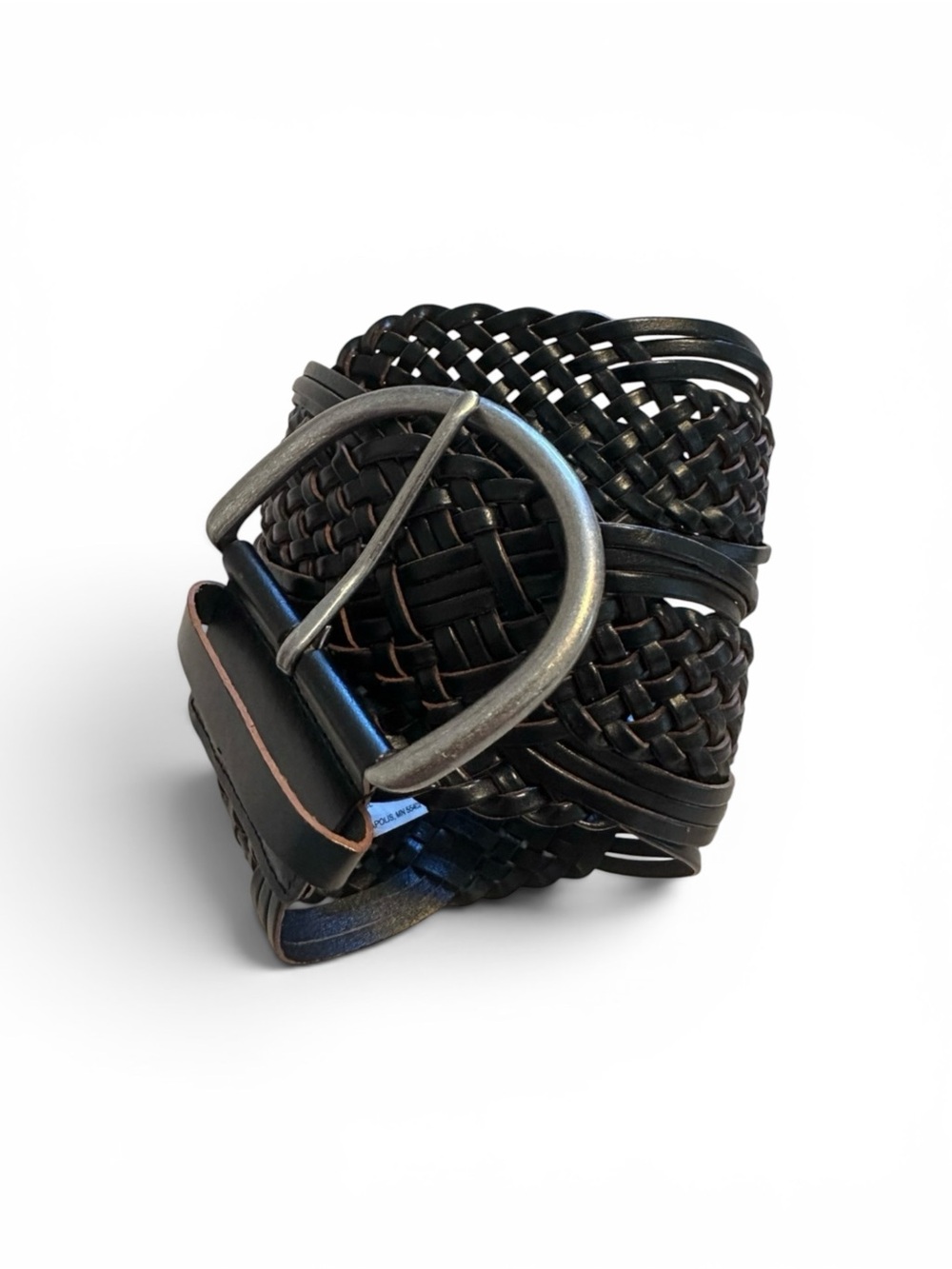 Vintage Style Basketweave Dark Belt Layer Cinch Flexible Size 39” [L/XL]